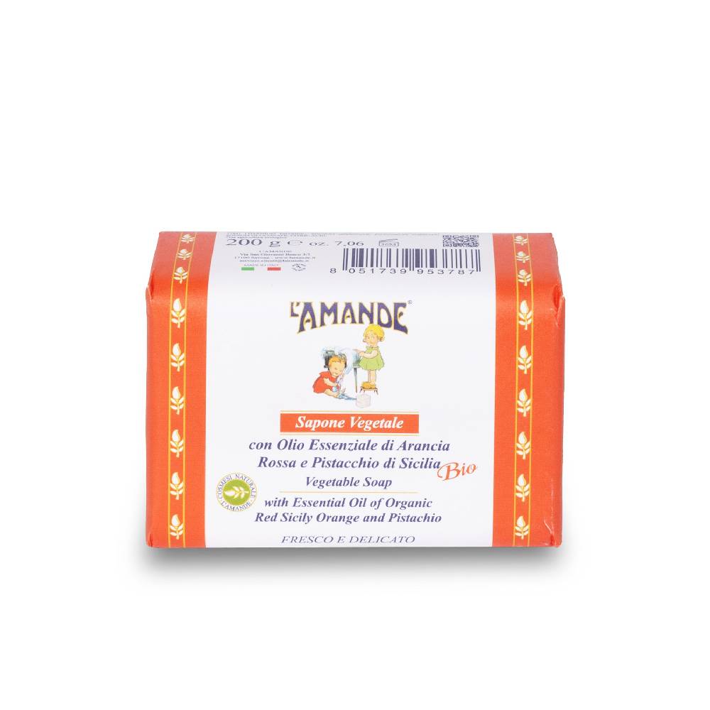 L'amande Sapone vegetale Arancia rossa e Pistacchio di Sicilia