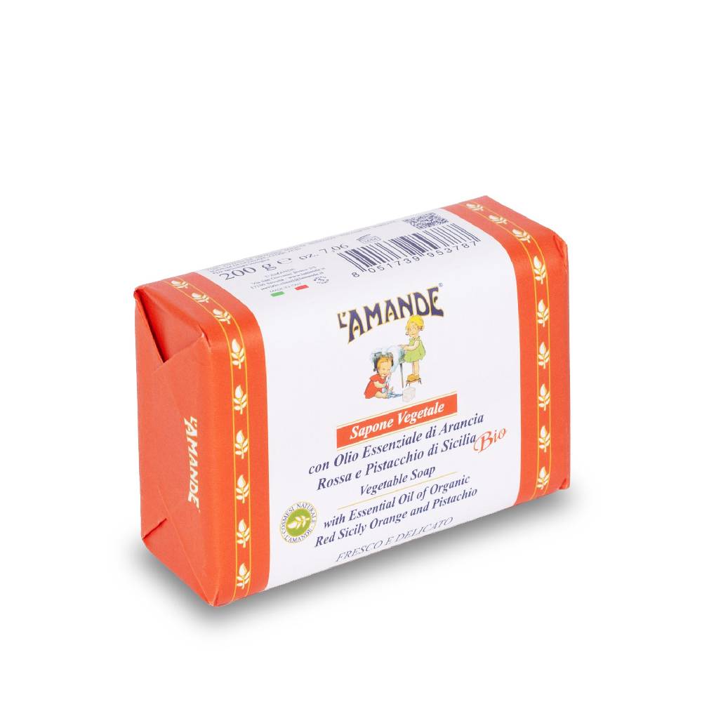 L'amande Sapone vegetale Arancia rossa e Pistacchio di Sicilia Prezzo Ridotto