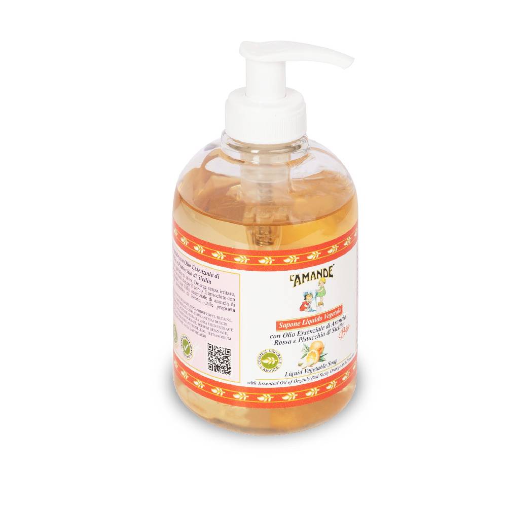 L'amande Sapone liquido profumato Arancia rossa e Pistacchio di Sicilia Sottocosto