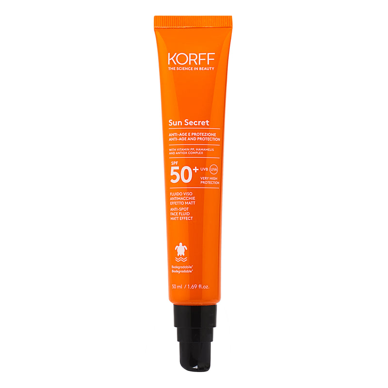 Korff Sun secret fluido viso antimacchie effetto matt spf50+ Moda