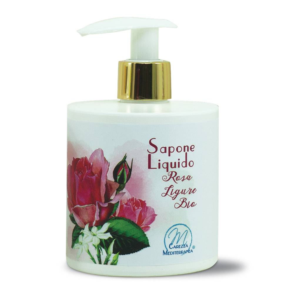 Pilogen Carezza Sapone Liquido alla Rosa Ligure BIO 350ml - Carezza Mediterranea Nuova